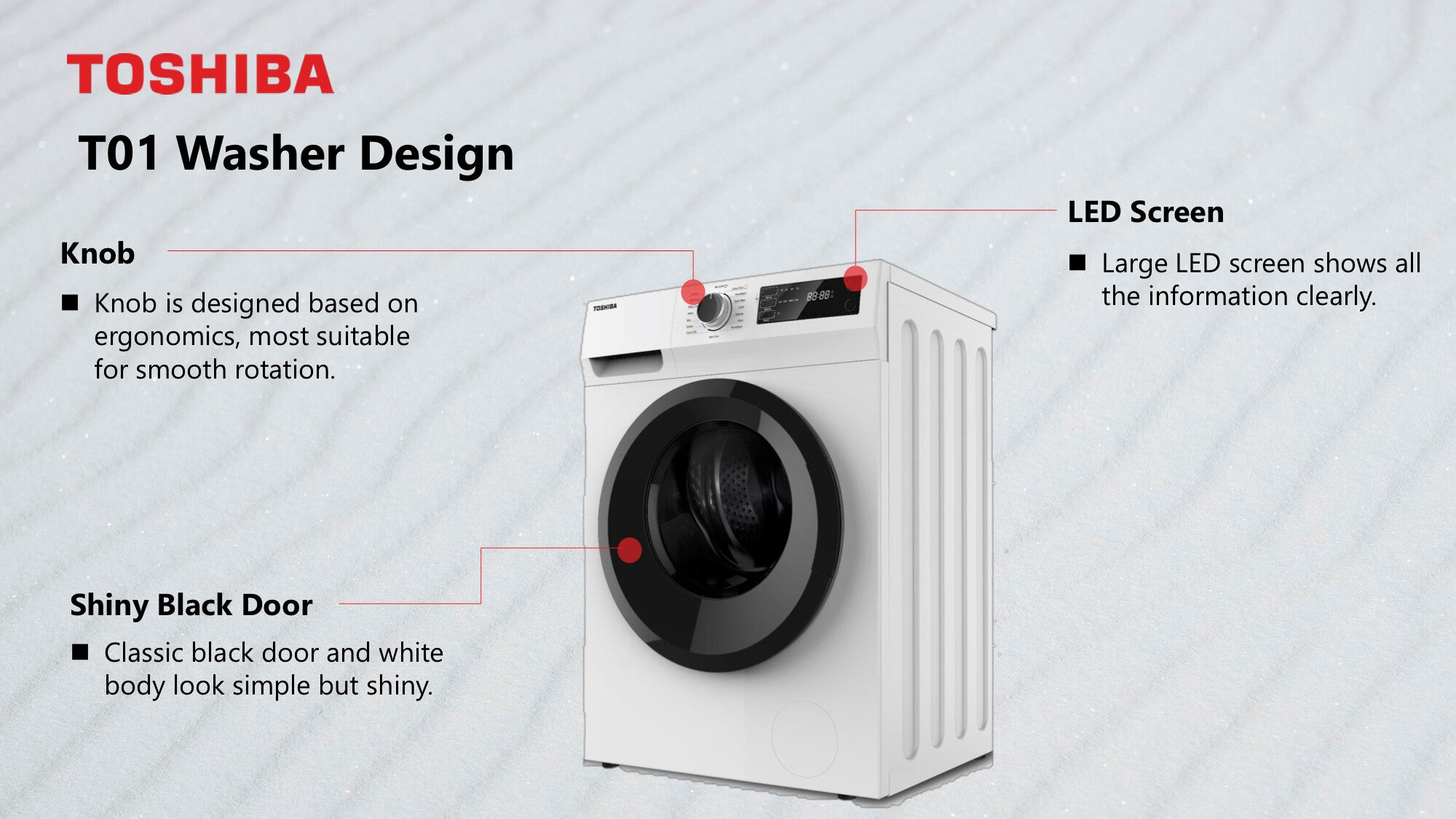 TOSHIBA 7.5KG Inverter Front Load Washer | TWBH85S2M(WK)