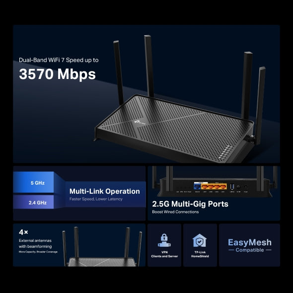 Tapo Wireless WiFi 7 Router | Archer BE230