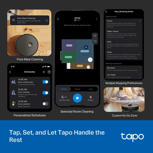 Tapo Robot Vacuum & Mop + Advanced Self-Cleaning Docking Station | RV50 PRO OMNI