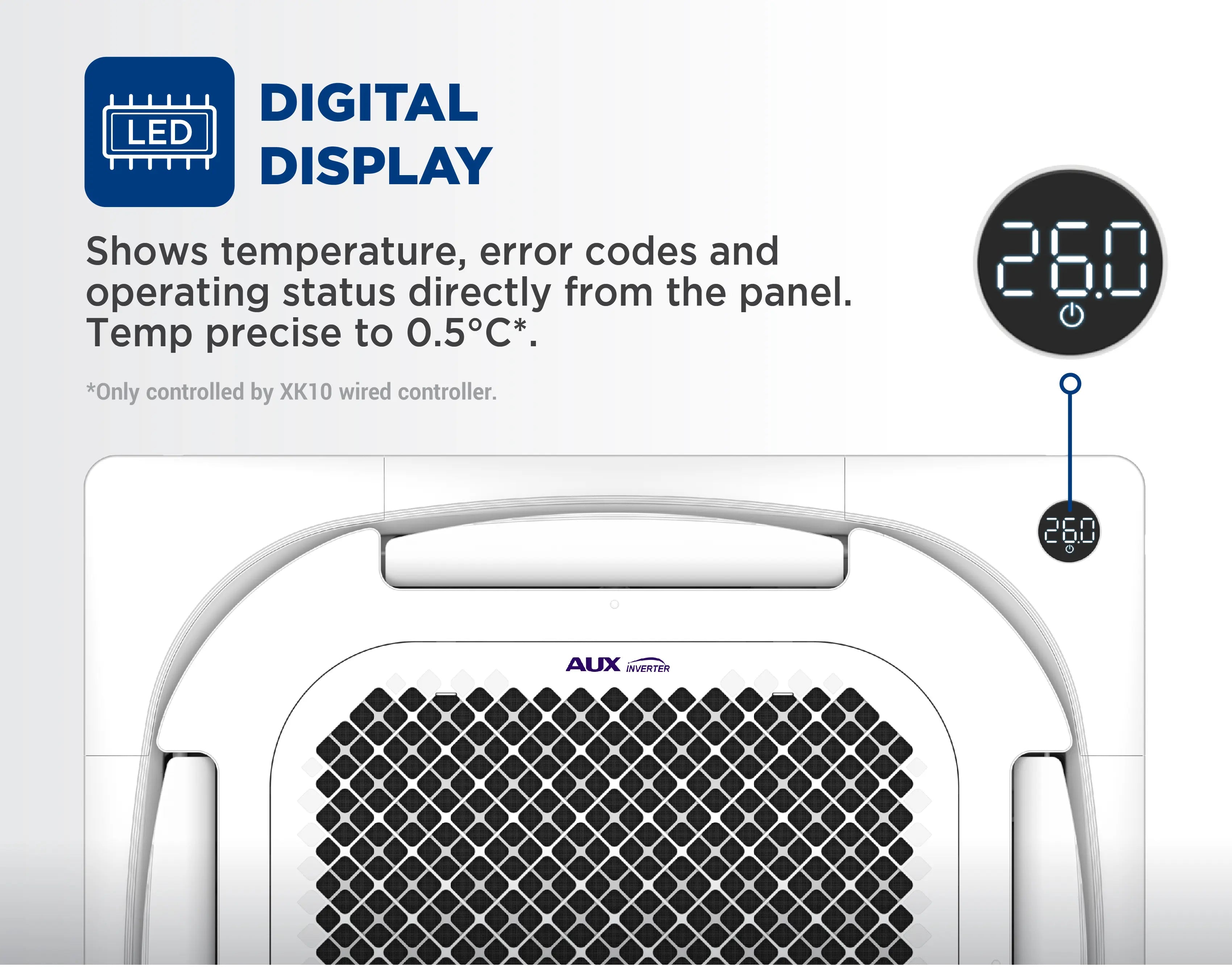 AUX 2.0Hp Inverter Ceiling Cassette Q-Series - ALCA-C18/4DR3QAB