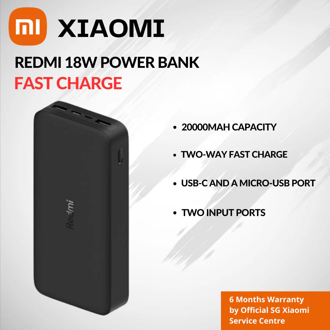 20000mAh Redmi 18W Fast Charge Power Bank