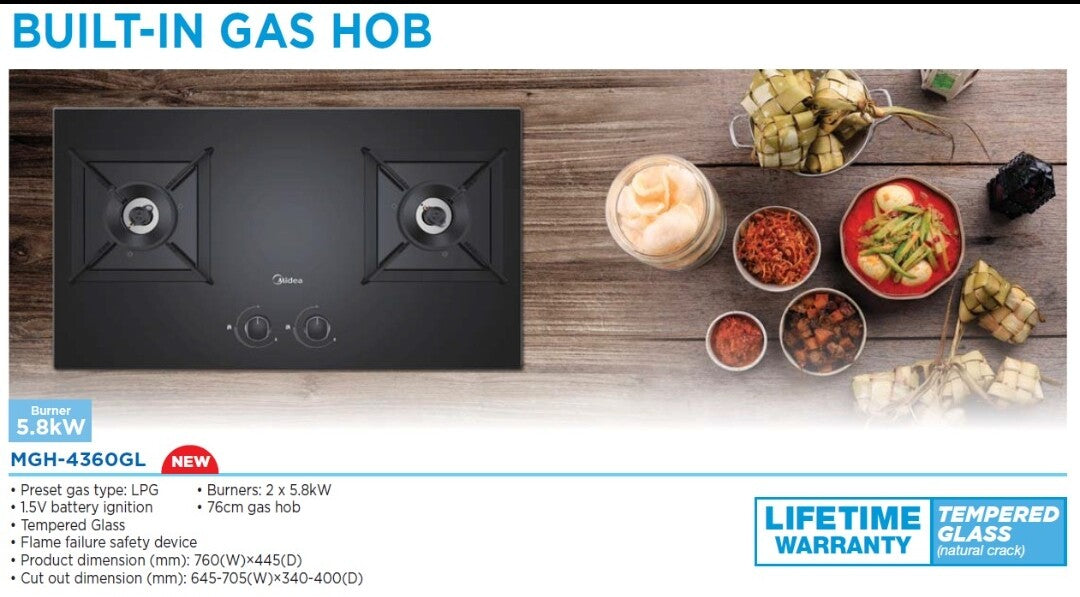 Midea Built in Hob 5.8KW | MGH4360GL