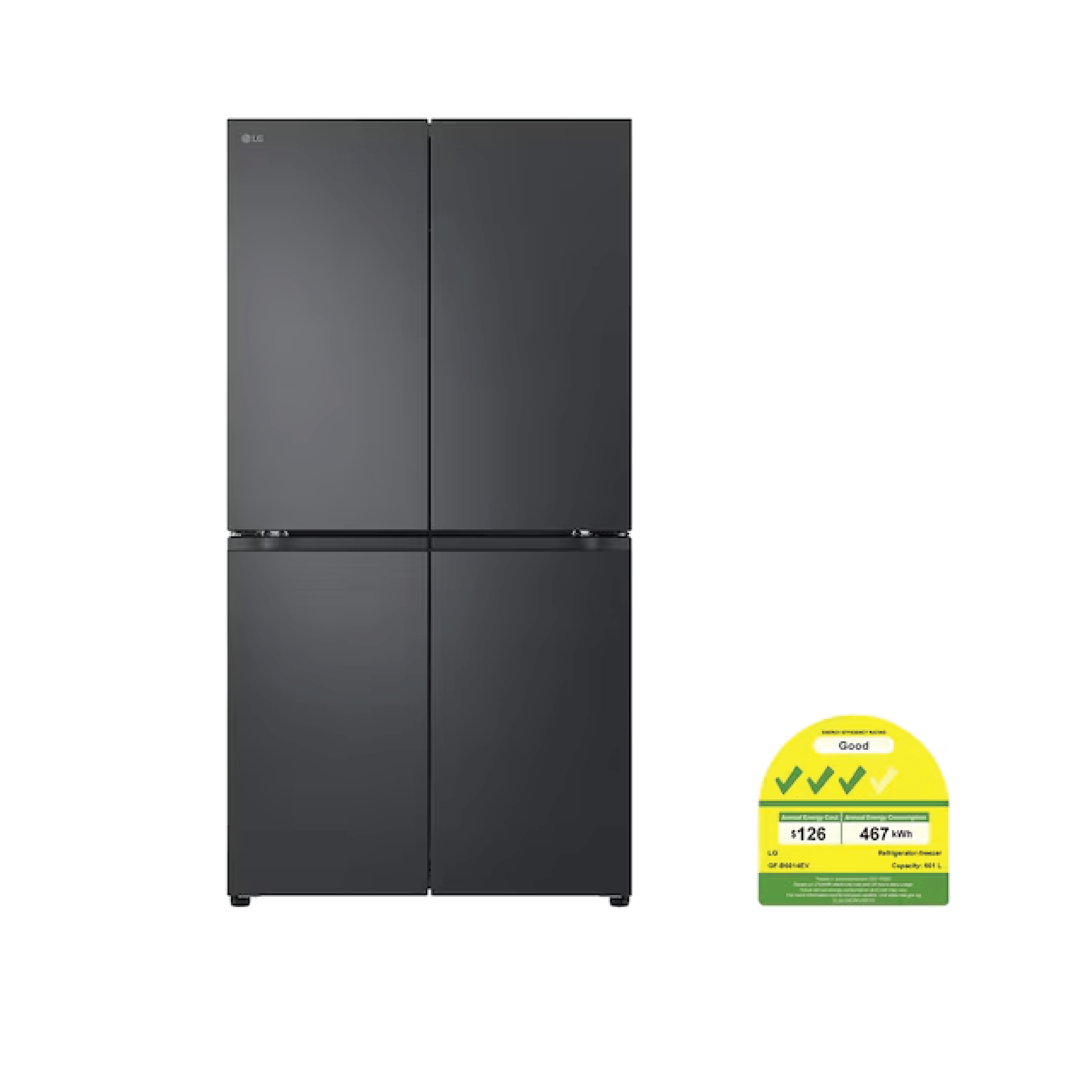 LG Multi Door Refrigerator with Smart Inverter Compressor™ 601L in Essence Black Steel | GF-B6014EV