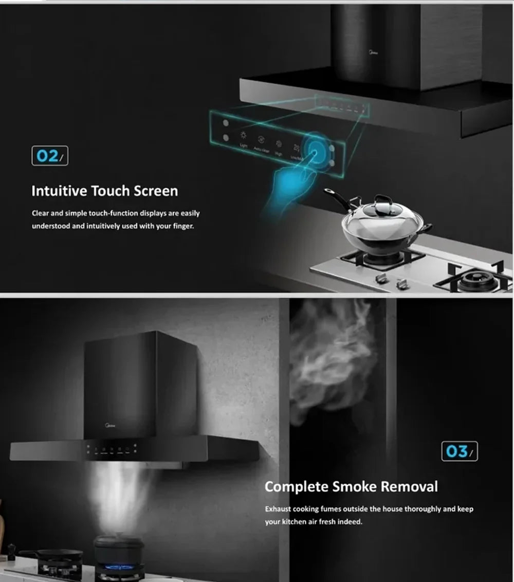 Midea Cooker Hood | MCH90B88(BK)
