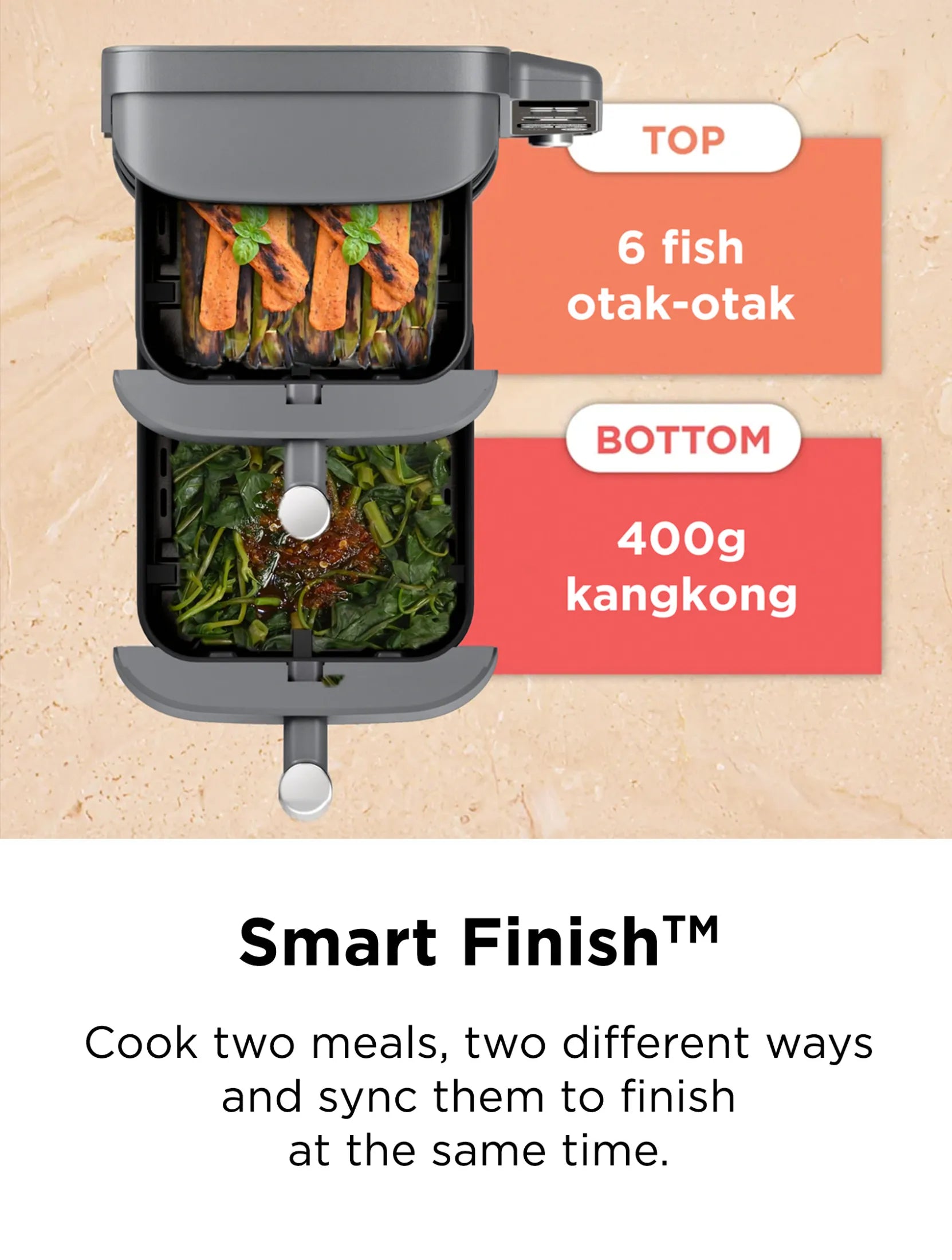 Ninja DoubleStack XL 9.5L Air Fryer / Dual Basket to cook up to 4 Foods at one time - SL400 (without Probe)