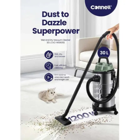 CORNELL 30L WET & DRY VACCUM CLEANER CVC-WD605S