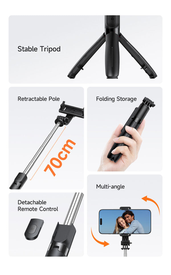 Mcdodo Bluetooth Selfie Stick Tripod Black | SS7240