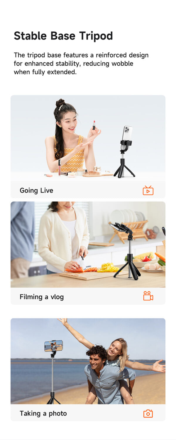 Mcdodo Bluetooth Selfie Stick Tripod Black | SS7240