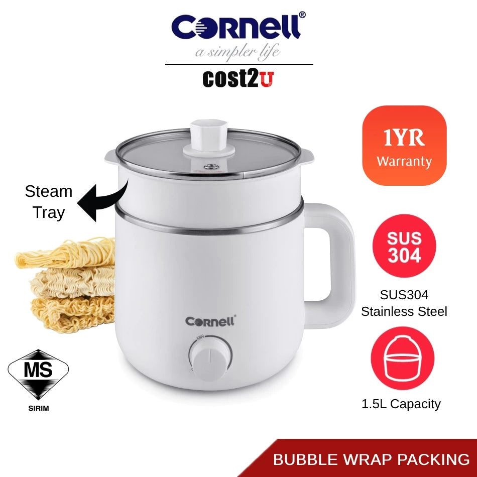 Cornell 1.5L Mini Multi Cooker | CMC-S1500X CMC-E1521 (Egg Steamer Cooking Noodle Porridge Cooker Hot Pot)