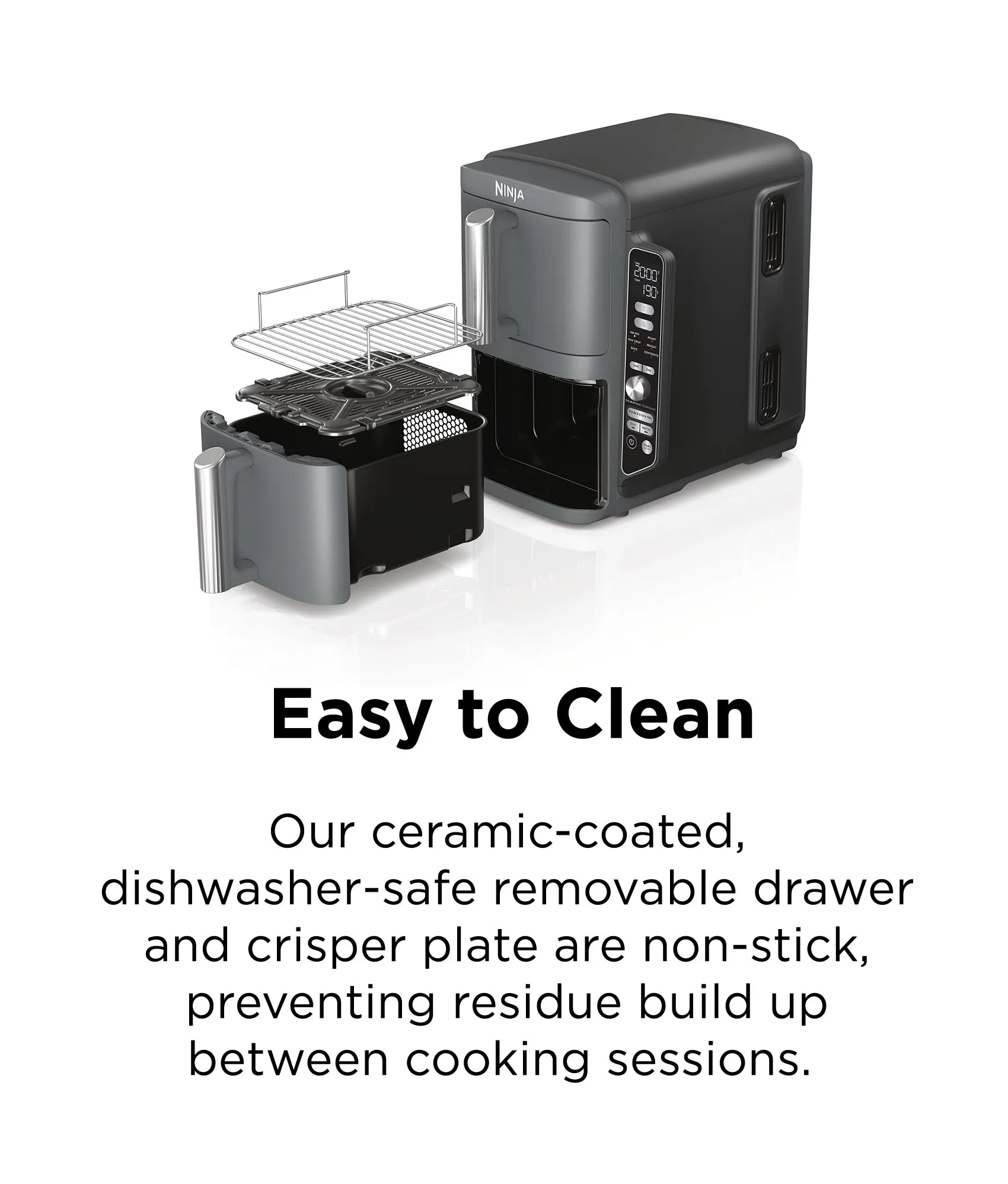 Ninja DoubleStack XL 9.5L Air Fryer / Dual Basket to cook up to 4 Foods at one time - SL400 (without Probe)