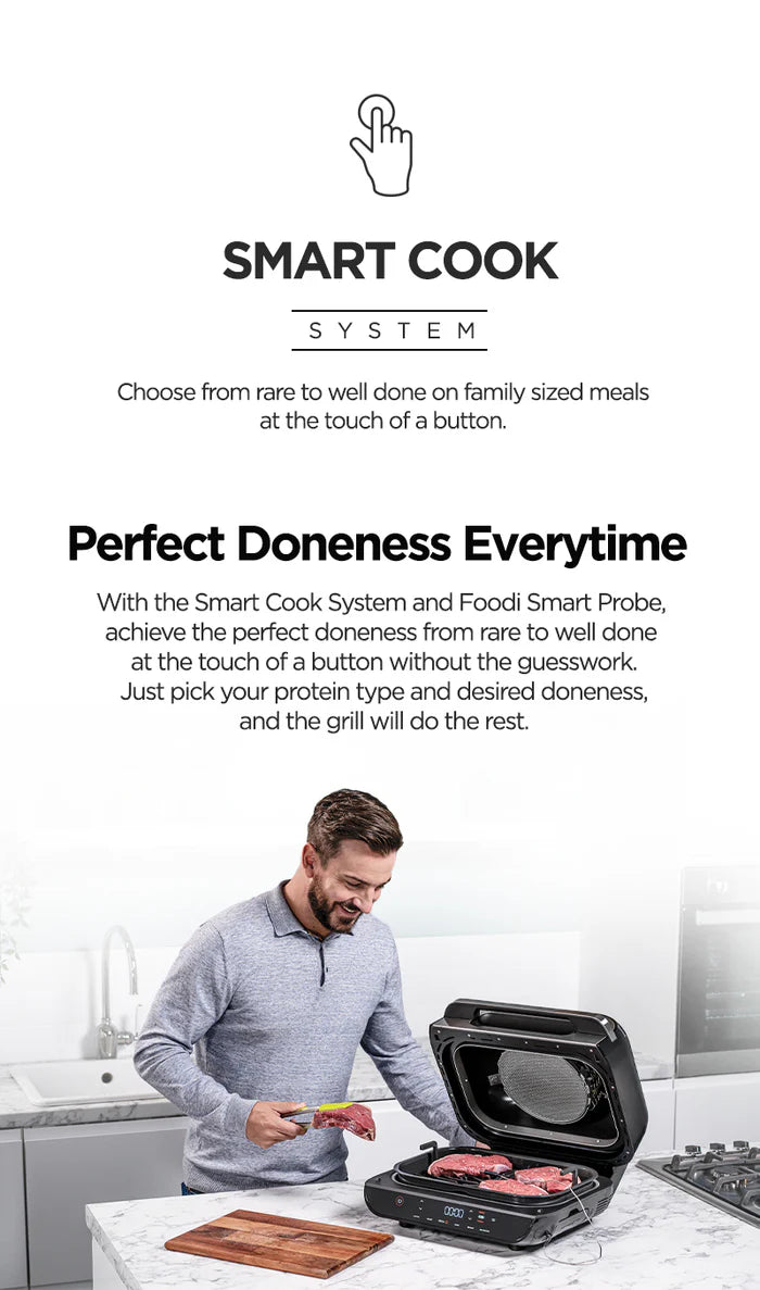 Ninja Foodi Smart XL Grill Air fryer with Digital Probe | AG551