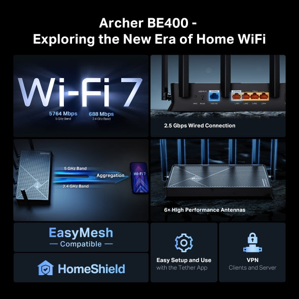 Tapo Wireless WiFi 7 Router | Archer BE400