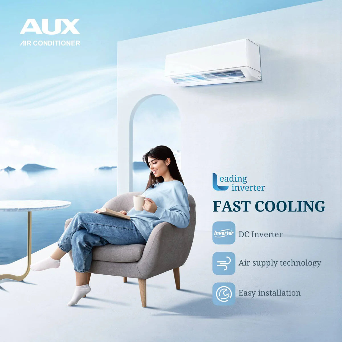 AUX 2.0HP Inverter Wall Mounted Air Conditioner - XPI-18C24X/Y