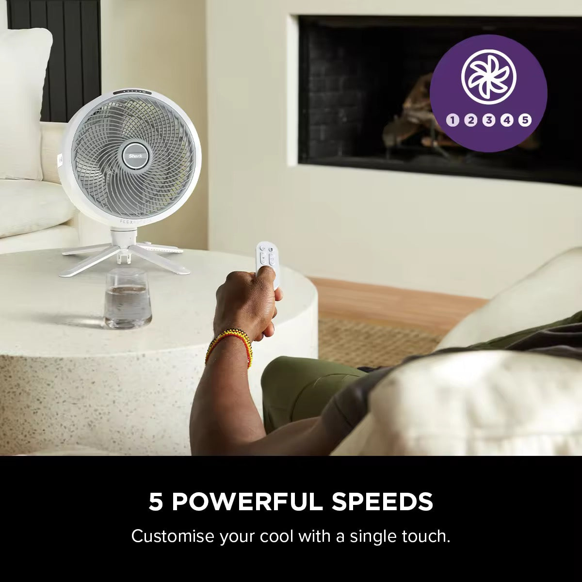 Shark FlexBreeze Cordless & Portable Fan, Indoor & Outdoor, Stand Fan & Pedestal Tabletop, Black / White - FA221