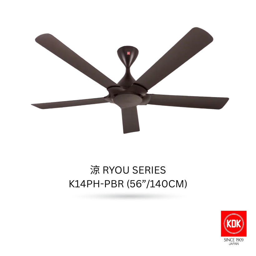 KDK 5 Blades (DC) Ceiling Fan with remote controller | K14PH-PBR