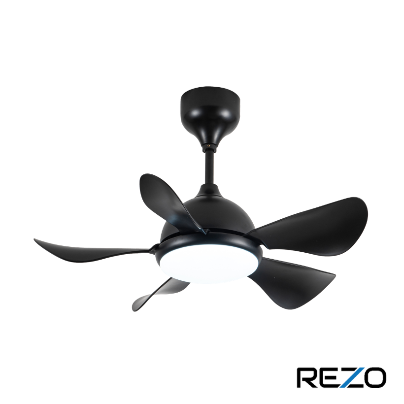 Rezo 32" 5 Blade Ceiling Fan with LED & Remote (Matte Black) | MB32-MERCURYLED