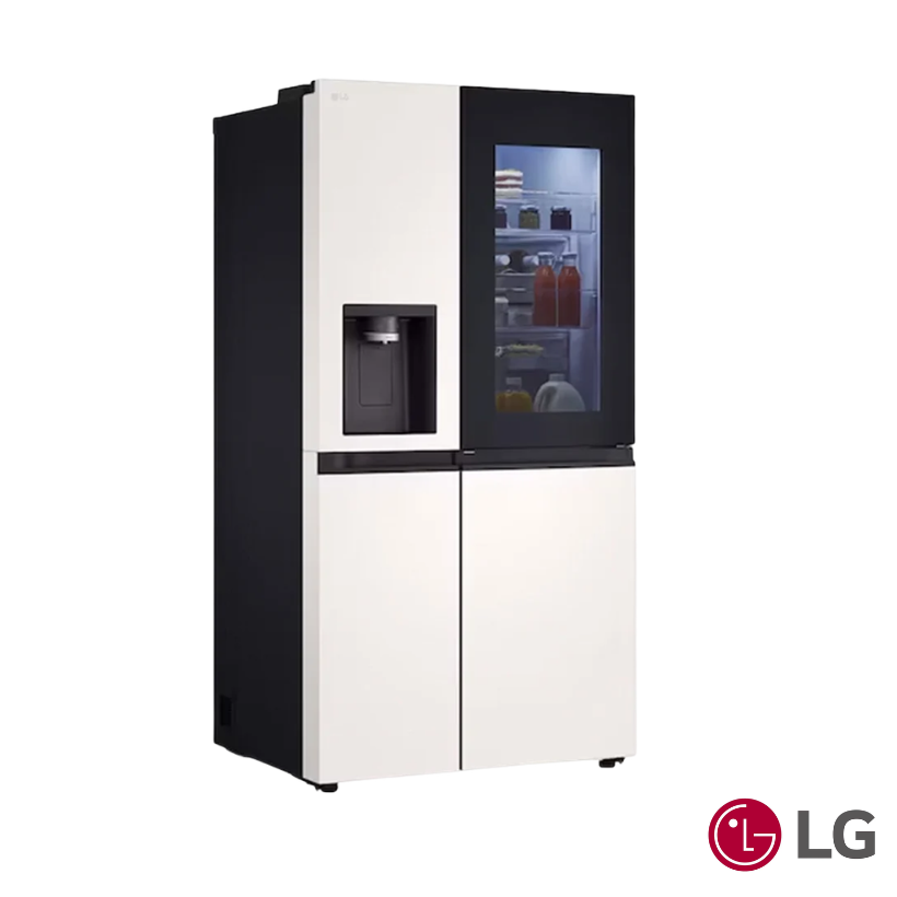 LG InstaView Door-in-Door Side by Side Fridge Objet Collection 628L - Beige | GS-X6104BE