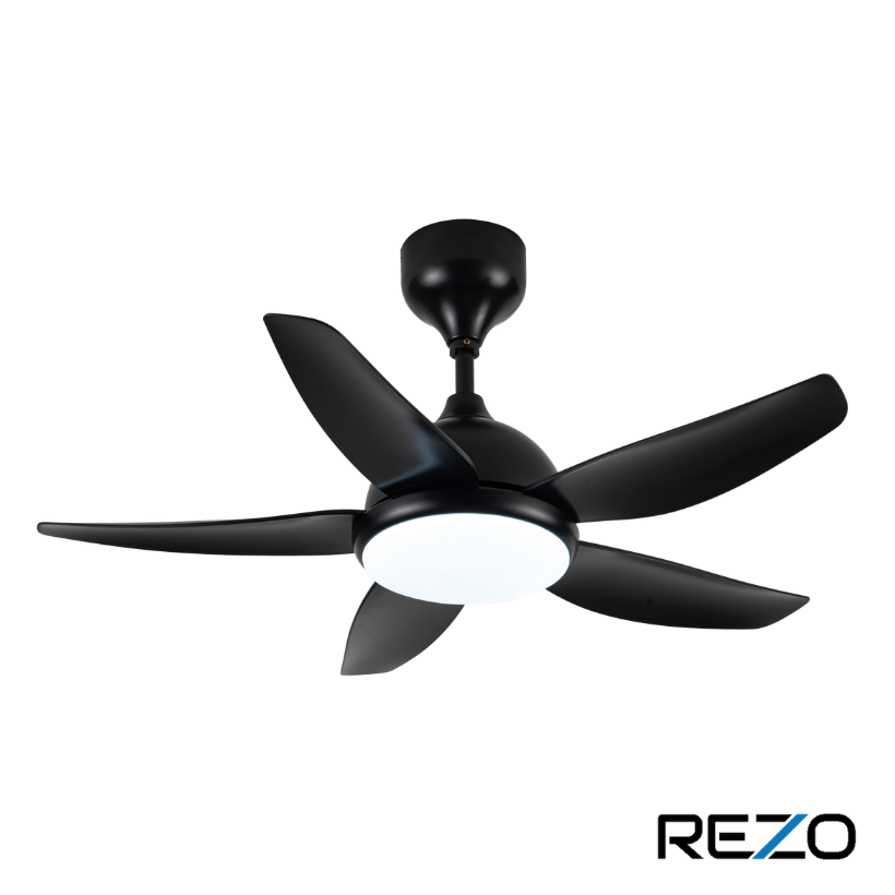 Rezo 42" 5 Blade Ceiling Fan with LED & Remote (Matte Black) | MB42-MERCURYLED