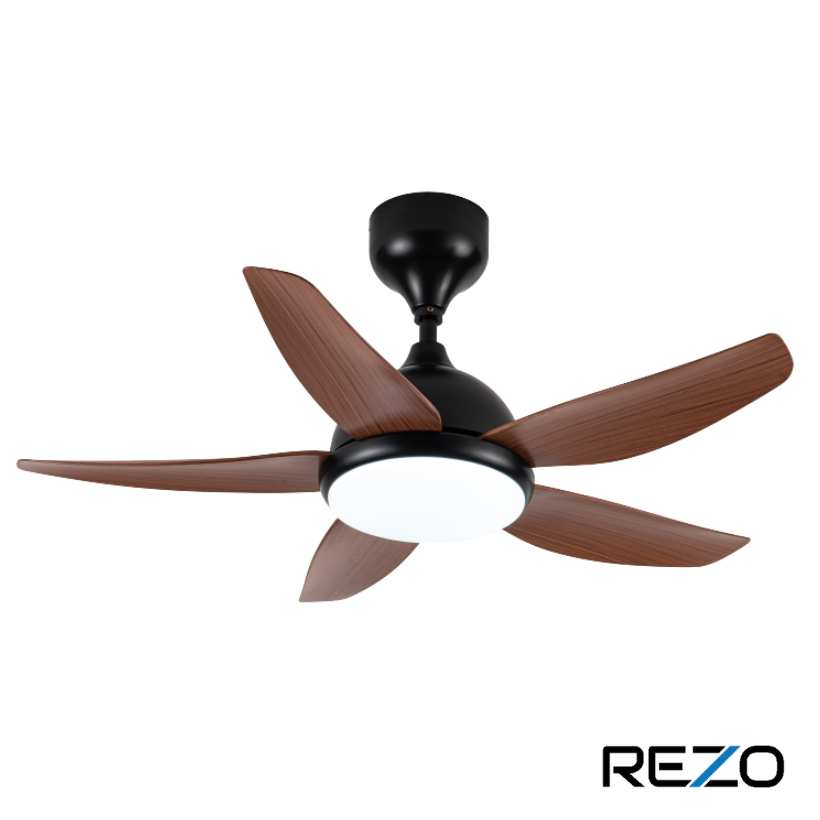Rezo 42" 5 Blade Ceiling Fan with LED & Remote (Dark Wood) | DW42-MERCURYLED