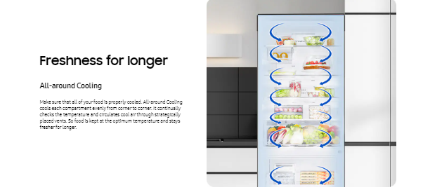 Samsung AI Bottom Mounted Refrigerator 458L Samsung Top Mounted Refrigerator 458L RB45DG600EB1ME