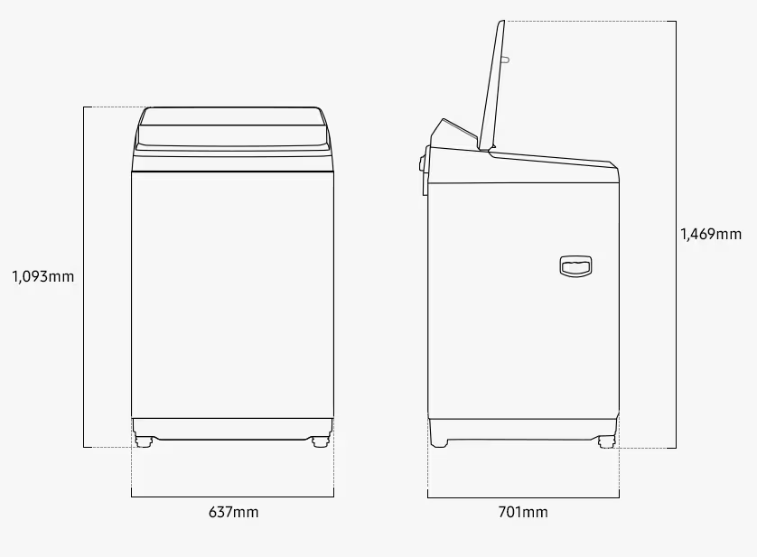 SAMSUNG 19kg Inverter Bespoke Top Load AI Washer | WA80F19B9BFQ