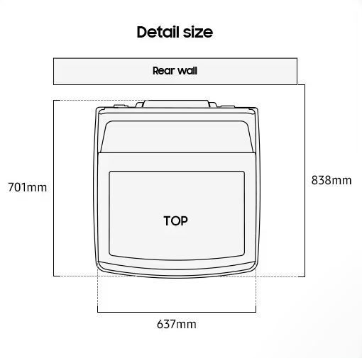 SAMSUNG 19kg Inverter Bespoke Top Load AI Washer | WA80F19B9BFQ