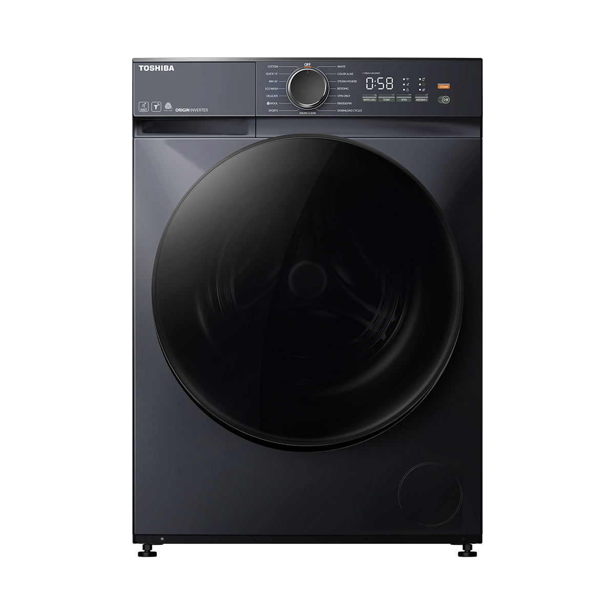 TOSHIBA 7.0KG Inverter Ufb Iot Aroma Front Loading Washer (MORANDI GREY) | TWT21BU80UWM(MG)