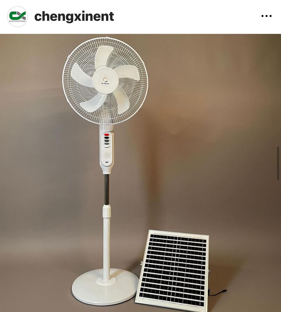 Resolar 16" Solar Stand Fan 5 Blades