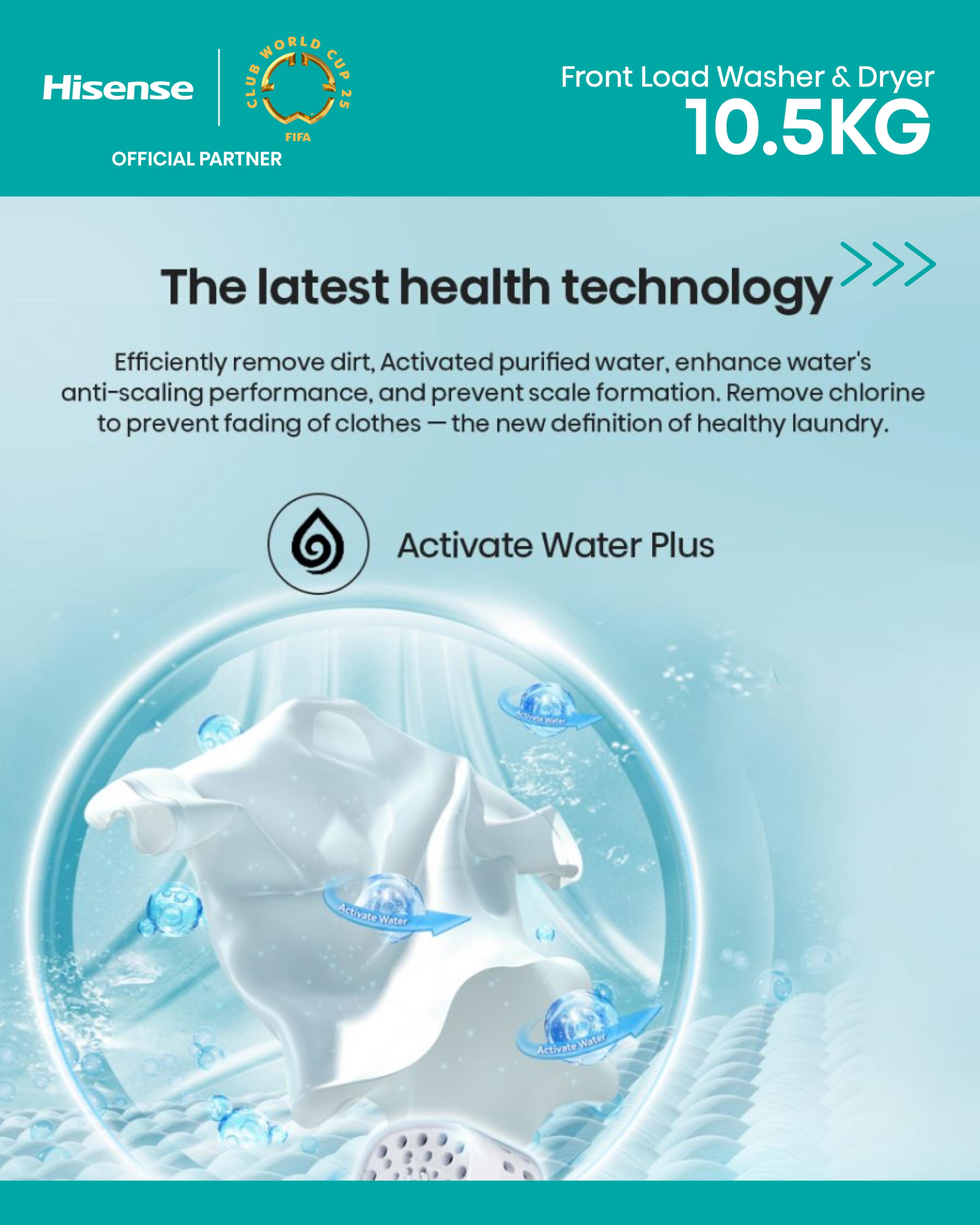 HISENSE Front Load Washer & Dryer 10.5Kg | WD105M3