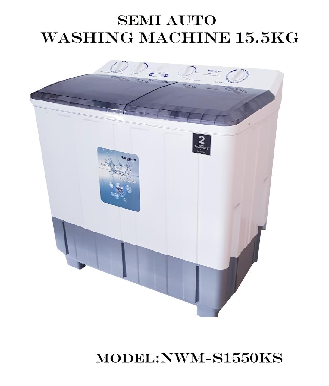 Narutron Semi Auto Washing Machine 15.5kg | NWM-S1550KS