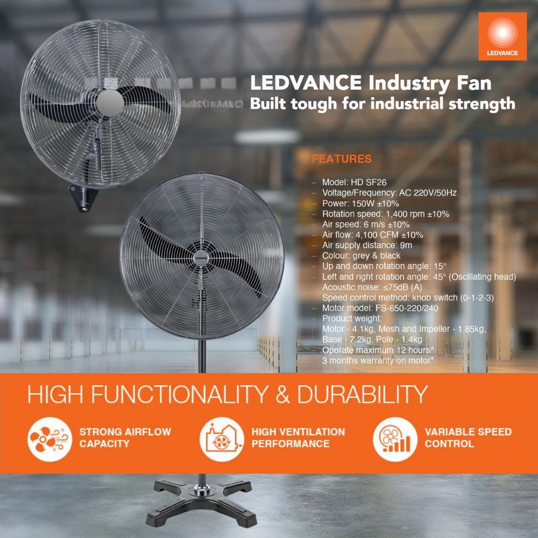 LEDVANCE by Osram 26" Industrial Stand Fan | HD-SF26