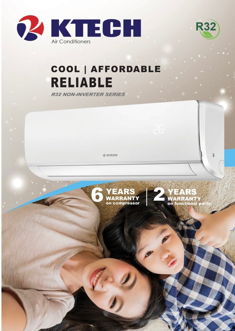 KTECH 1.0Hp Wall Mounted Aircond | SMFC09B-3A1A3NA