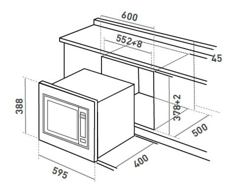 RUBINE KITCHEN BUILT-IN OVENS & MICROWAVES RMO-OREO-28BL