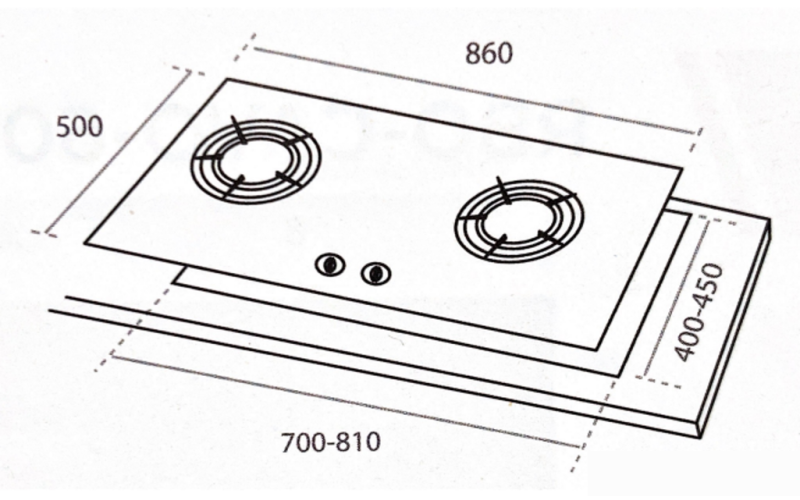 RUBINE KITCHEN HOB RGH-LOTOFLEXI2B-BLFX