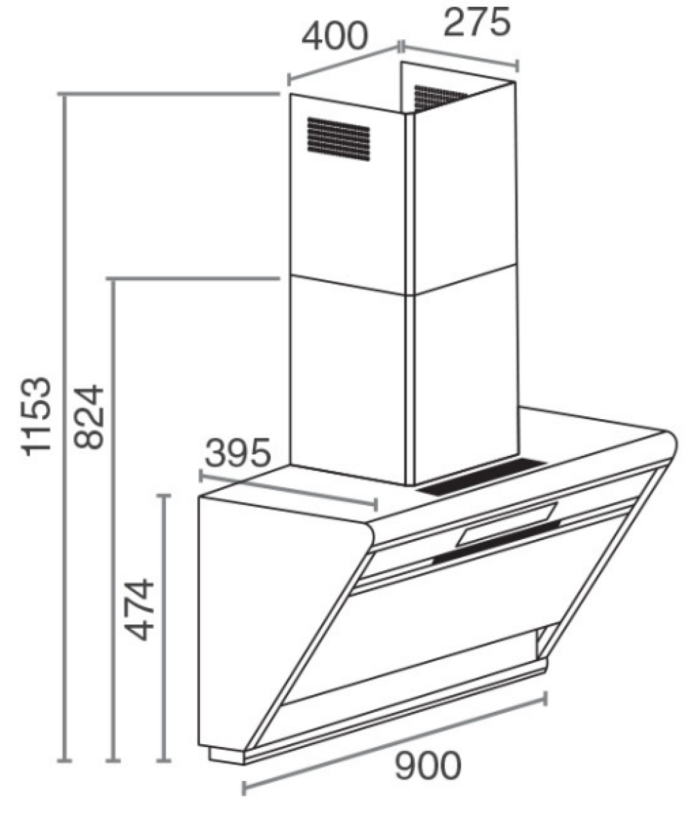 RUBINE KITCHEN HOOD RCH-MEERA-BL
