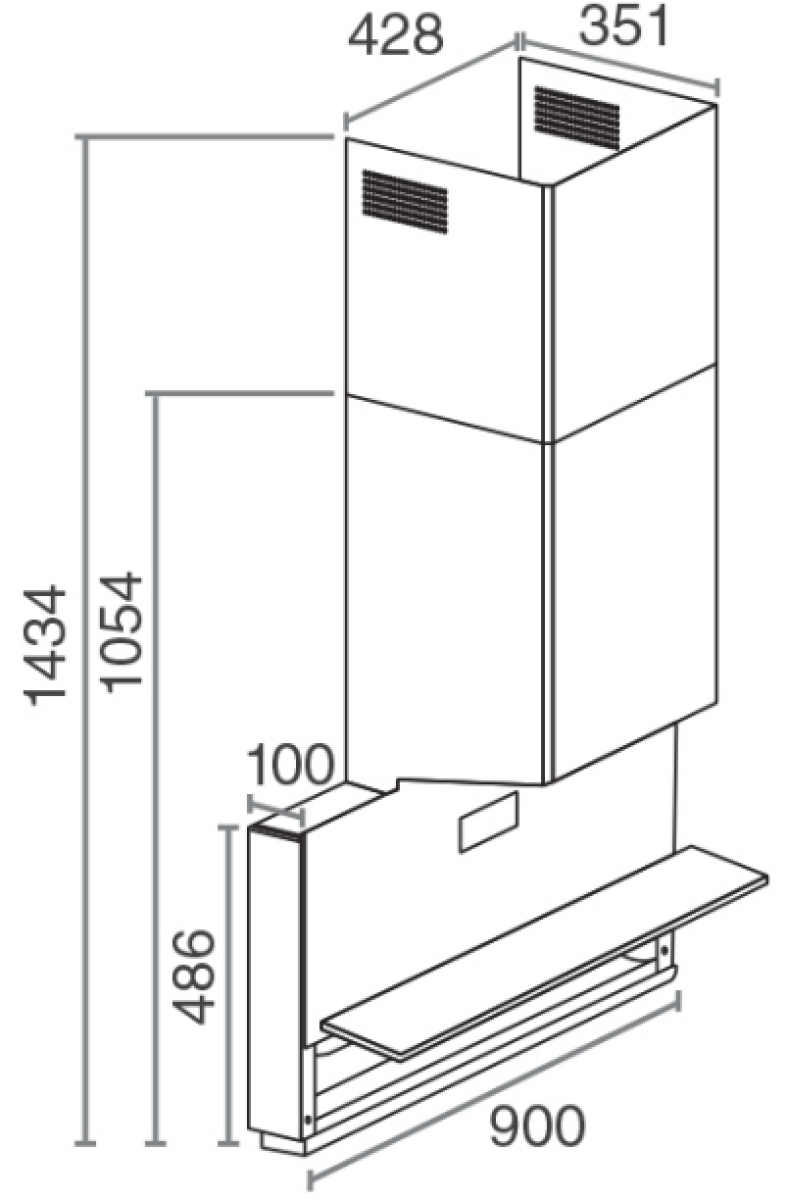 RUBINE KITCHEN HOOD RCH-LUSTRO-BL