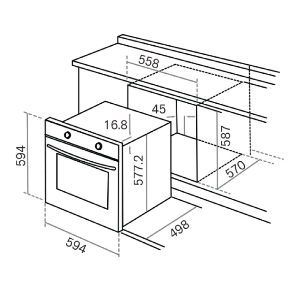 RUBINE KITCHEN BUILT-IN OVENS & MICROWAVES RBO-BECCA-83BL