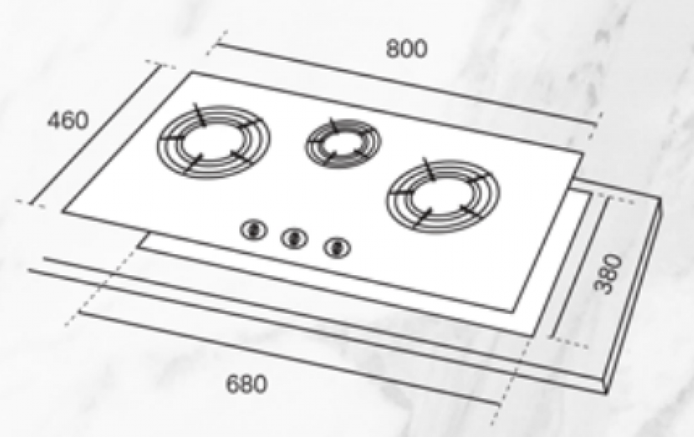 RUBINE KITCHEN HOB RGH-CALDO3B-BL