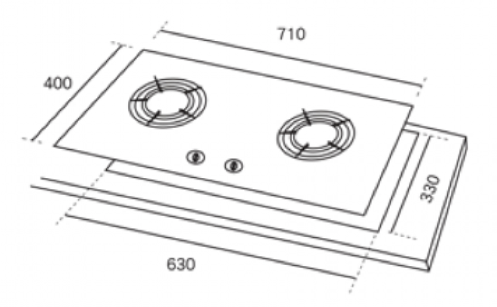 RUBINE KITCHEN HOB RGH-CALDO2B-SS