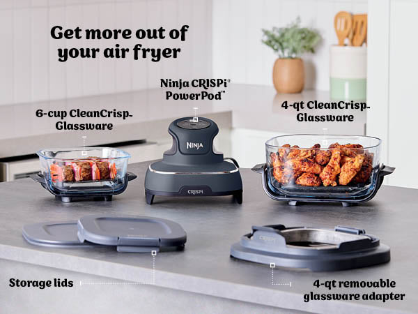 Ninja Crispi Portable Glass Air Fryer (Space Grey) | FN101