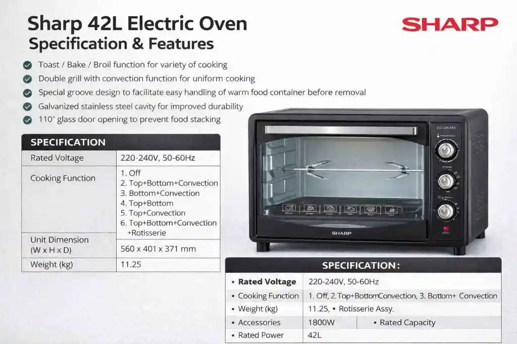 Sharp 42L Tabletop Oven | EO42KMA