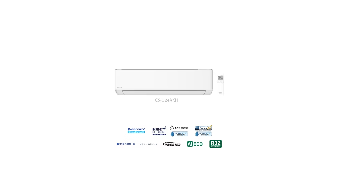 Panasonic 2.5HP Premium Inverter Single Split Aircond | CS/CU-U24AKH
