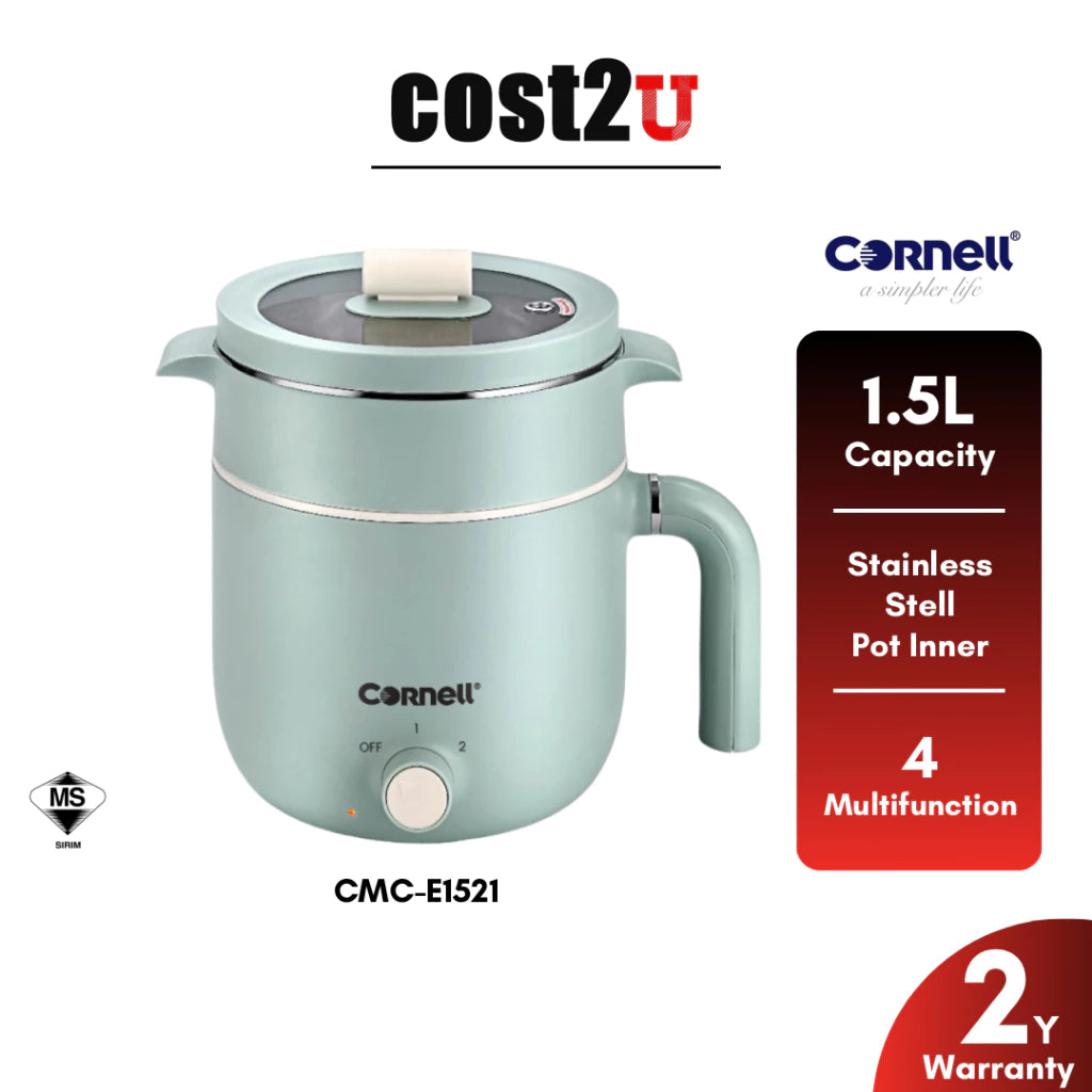 Cornell 1.5L Mini Multi Cooker | CMC-S1500X CMC-E1521 (Egg Steamer Cooking Noodle Porridge Cooker Hot Pot)