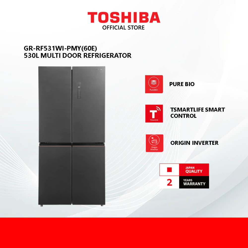 TOSHIBA 530L Origin Invt Iot 4D Ref (ANDES GREY) | MODEL : GR-RF531WI-PMY(60E)