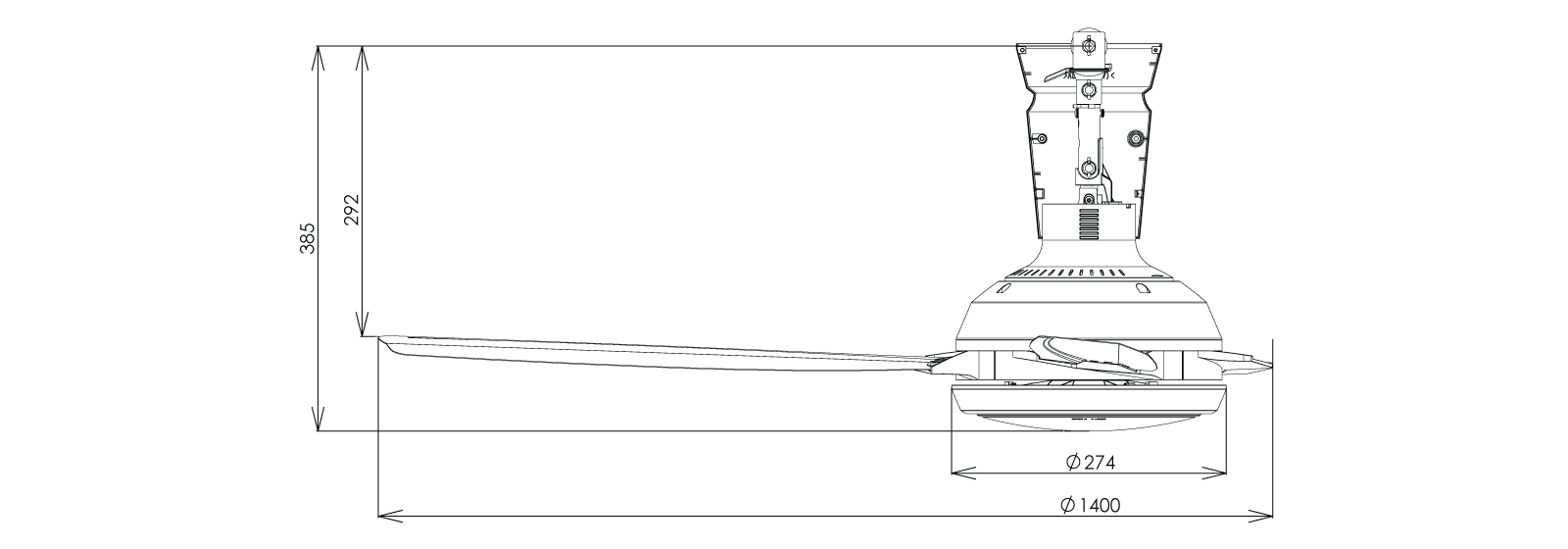 KDK 4 Blades Ceiling Fan with remote controller | K14XZ