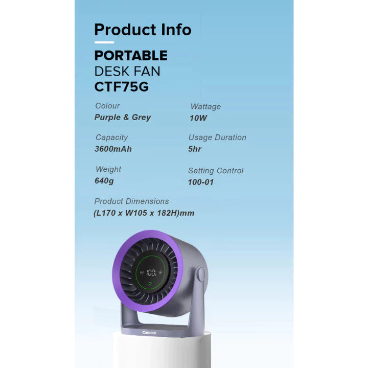 Cornell High Speed Portable Desk Fan CTF75G