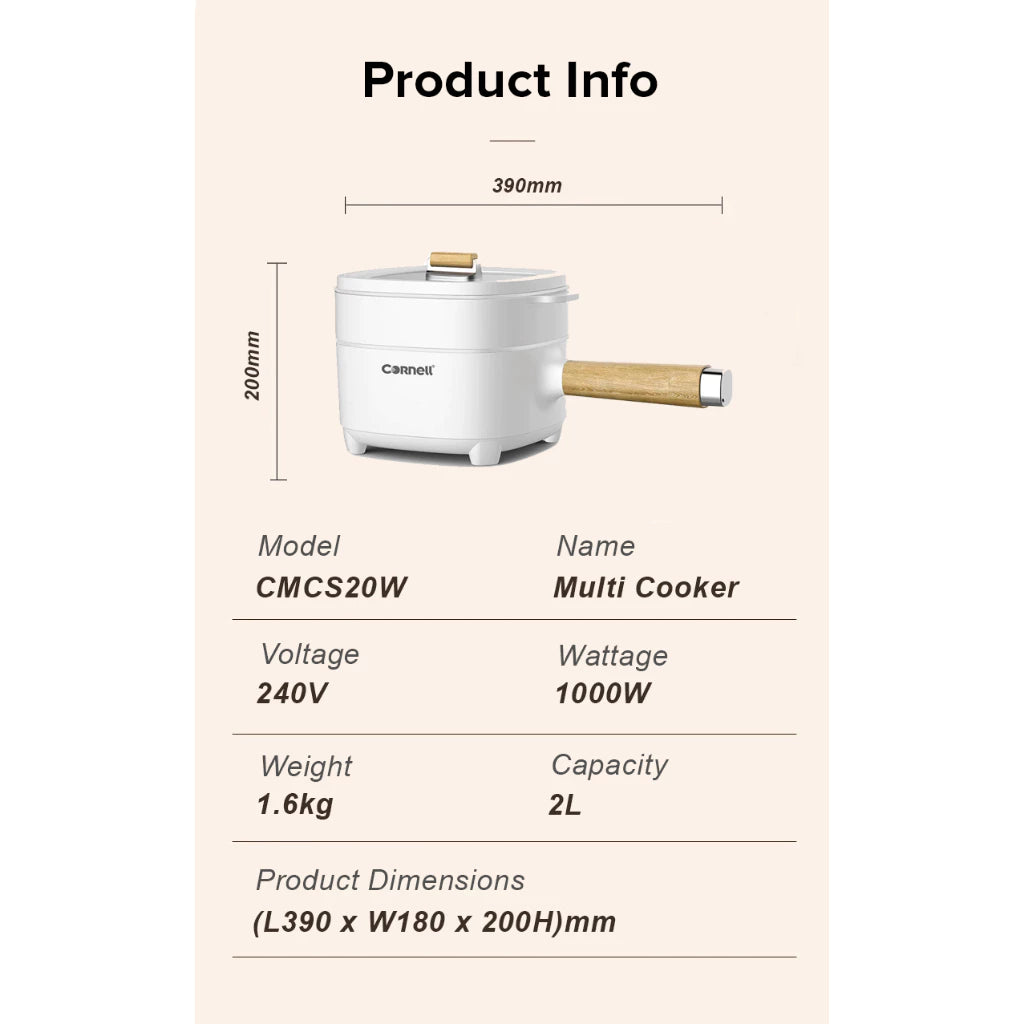 CORNELL MULTI COOKER 2.0L CMCS20W