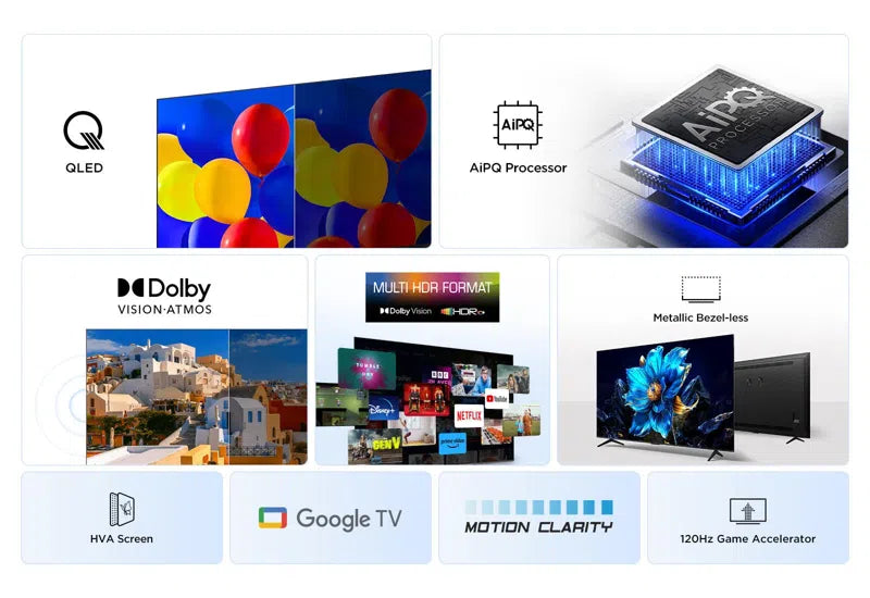 TCL P7K-UK QLED, Direct LED TV, 4K HDR TV, Smart TV Powered by Google TV 65P7K
