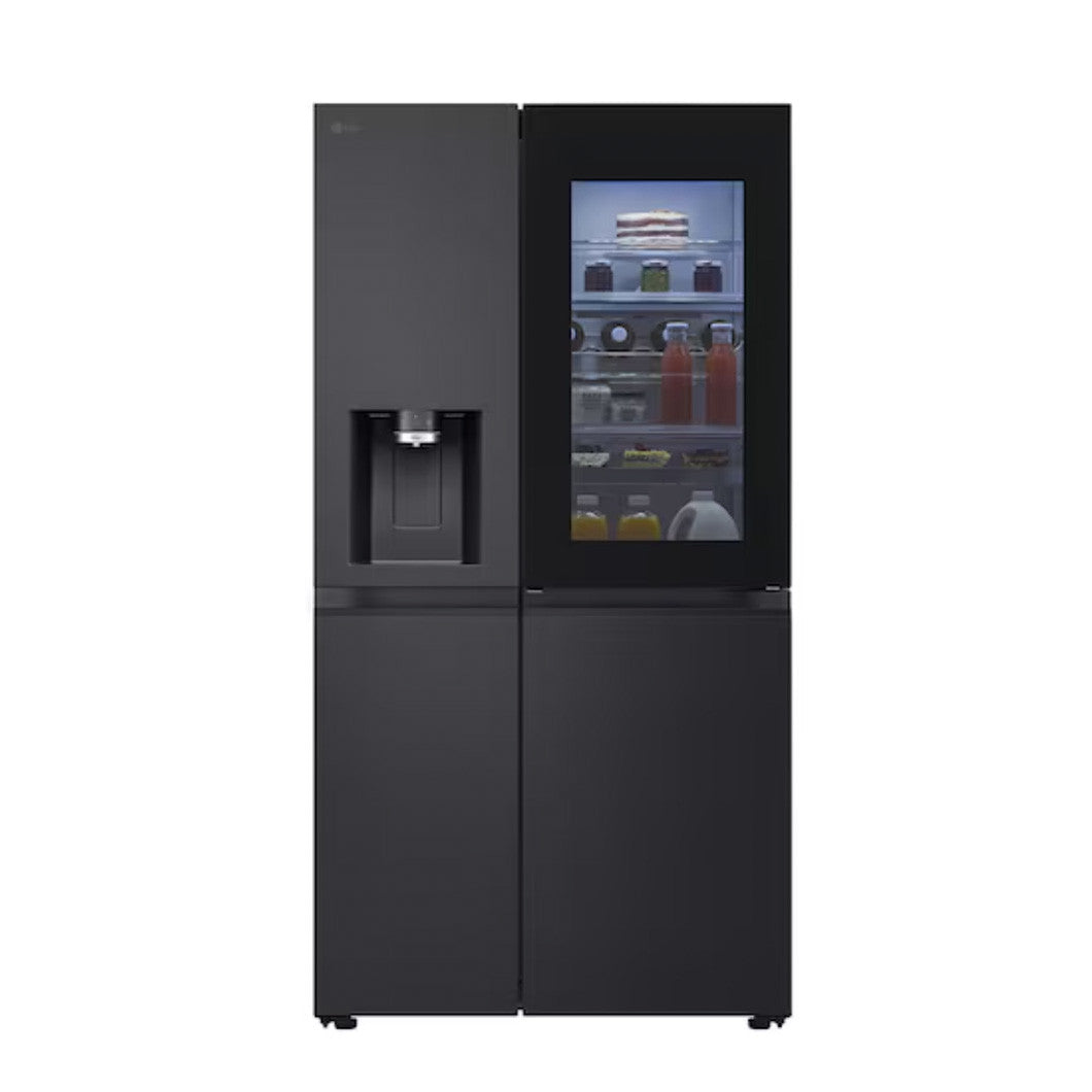 LG InstaView Door-in-Door Side by Side Fridge Objet Collection 628L - Black Steel | GS-X6104EV