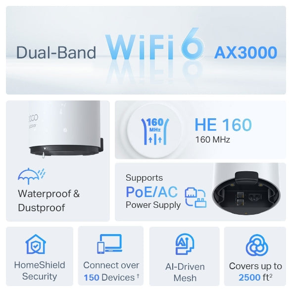 Tapo Mesh WiFi System (1 Pack) | Deco X50-Outdoor